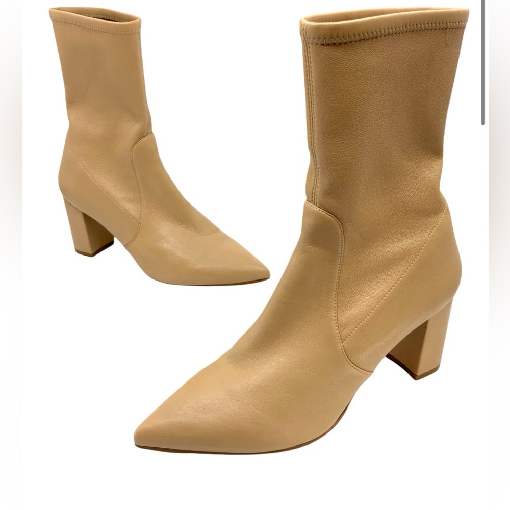 Stuart Weitzman Leather
Point-Toe Boots Size 11.5 camel color!